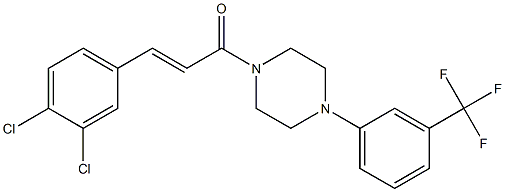 1-[3-(3,4-dichlorophenyl)acryloyl]-4-[3-(trifluoromethyl)phenyl]piperazine Struktur