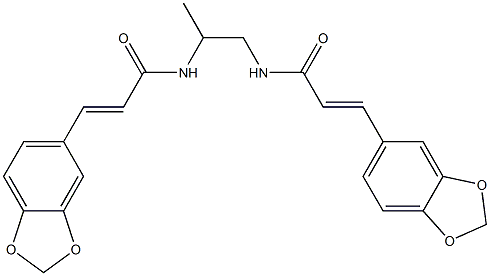 3-(1,3-benzodioxol-5-yl)-N-(2-{[3-(1,3-benzodioxol-5-yl)acryloyl]amino}-1-methylethyl)acrylamide Struktur