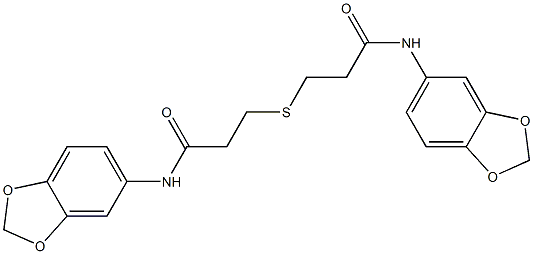 N-(1,3-benzodioxol-5-yl)-3-{[3-(1,3-benzodioxol-5-ylamino)-3-oxopropyl]sulfanyl}propanamide Struktur