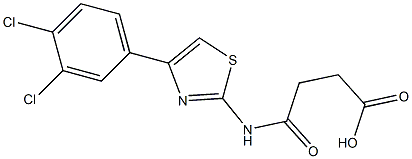 4-{[4-(3,4-dichlorophenyl)-1,3-thiazol-2-yl]amino}-4-oxobutanoic acid Struktur