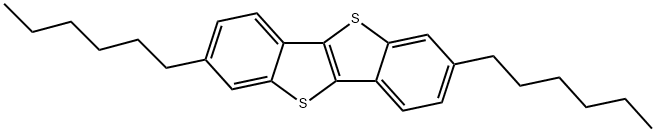 2,7-Dihexyl[1]benzothieno[3,2-b][1]benzothiophene Struktur