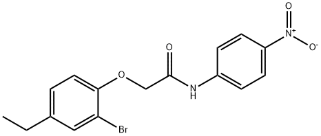 2-(2-bromo-4-ethylphenoxy)-N-(4-nitrophenyl)acetamide Struktur