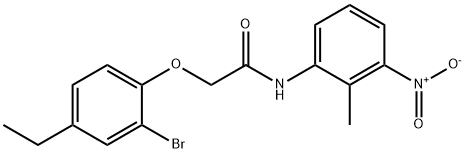 2-(2-bromo-4-ethylphenoxy)-N-(2-methyl-3-nitrophenyl)acetamide Struktur