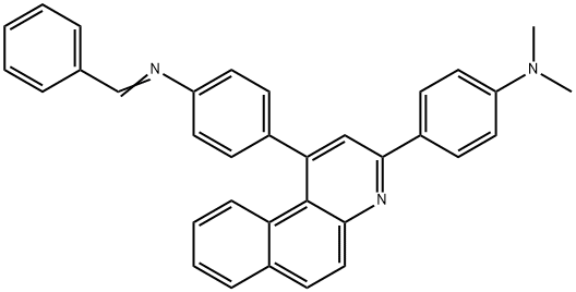 N-benzylidene-N-(4-{3-[4-(dimethylamino)phenyl]benzo[f]quinolin-1-yl}phenyl)amine Struktur