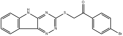 1-(4-bromophenyl)-2-(5H-[1,2,4]triazino[5,6-b]indol-3-ylsulfanyl)ethanone Struktur