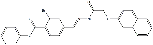 4-[(1Z)-{[2-(naphthalen-2-yloxy)acetamido]imino}methyl]phenyl 2-bromobenzoate Struktur