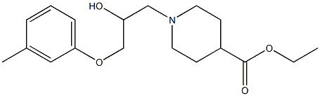 ethyl 1-[2-hydroxy-3-(3-methylphenoxy)propyl]-4-piperidinecarboxylate Struktur