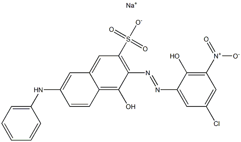 2-Naphthalenesulfonic acid, 3-[(5-chloro-2-hydroxy-3-nitrophenyl)azo]-4-hydroxy-7-(phenylamino)-, monosodium salt Struktur