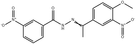 3-nitro-N'-(1-{3-nitro-4-methoxyphenyl}ethylidene)benzohydrazide Struktur