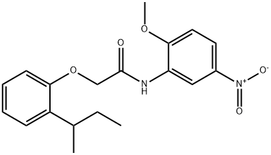 2-[2-(sec-butyl)phenoxy]-N-(2-methoxy-5-nitrophenyl)acetamide Struktur