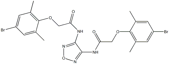 2-(4-bromo-2,6-dimethylphenoxy)-N-(4-{[2-(4-bromo-2,6-dimethylphenoxy)acetyl]amino}-1,2,5-oxadiazol-3-yl)acetamide Struktur