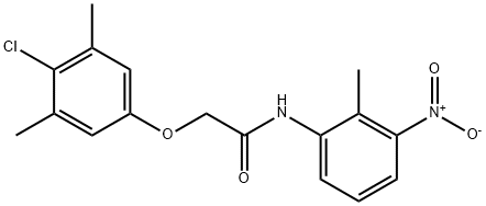 2-(4-chloro-3,5-dimethylphenoxy)-N-(2-methyl-3-nitrophenyl)acetamide Struktur