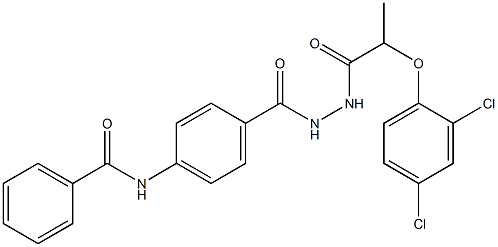 N-[4-({2-[2-(2,4-dichlorophenoxy)propanoyl]hydrazino}carbonyl)phenyl]benzamide Struktur