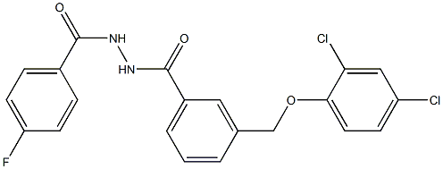 3-[(2,4-dichlorophenoxy)methyl]-N'-(4-fluorobenzoyl)benzohydrazide Struktur