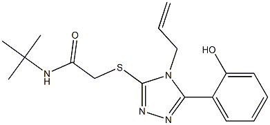 2-{[4-allyl-5-(2-hydroxyphenyl)-4H-1,2,4-triazol-3-yl]sulfanyl}-N-(tert-butyl)acetamide Struktur