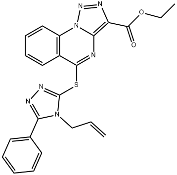 ethyl 5-[(4-allyl-5-phenyl-4H-1,2,4-triazol-3-yl)sulfanyl][1,2,3]triazolo[1,5-a]quinazoline-3-carboxylate Struktur