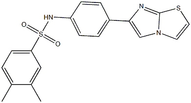 N-(4-imidazo[2,1-b][1,3]thiazol-6-ylphenyl)-3,4-dimethylbenzenesulfonamide Struktur