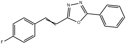 2-[(E)-2-(4-fluorophenyl)ethenyl]-5-phenyl-1,3,4-oxadiazole Struktur