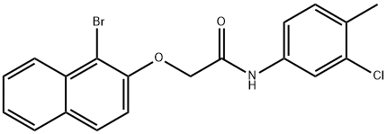 2-[(1-bromo-2-naphthyl)oxy]-N-(3-chloro-4-methylphenyl)acetamide Struktur