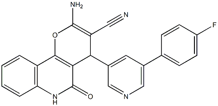 2-amino-4-[5-(4-fluorophenyl)-3-pyridinyl]-5-oxo-5,6-dihydro-4H-pyrano[3,2-c]quinoline-3-carbonitrile Struktur