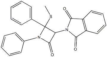 2-[2-(methylsulfanyl)-4-oxo-1,2-diphenyl-3-azetidinyl]-1H-isoindole-1,3(2H)-dione Struktur