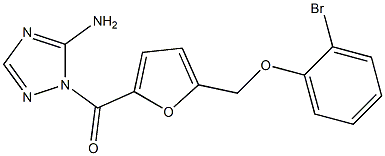 1-{5-[(2-bromophenoxy)methyl]-2-furoyl}-1H-1,2,4-triazol-5-amine Struktur