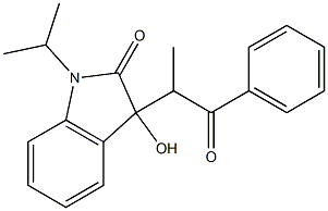 3-hydroxy-1-isopropyl-3-(1-methyl-2-oxo-2-phenylethyl)-1,3-dihydro-2H-indol-2-one Struktur