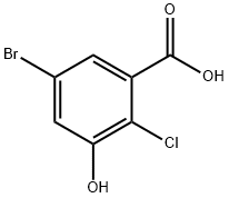 5-Bromo-2-chloro-3-hydroxybenzoic acid Struktur