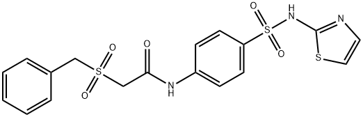 2-(benzylsulfonyl)-N-{4-[(1,3-thiazol-2-ylamino)sulfonyl]phenyl}acetamide Struktur