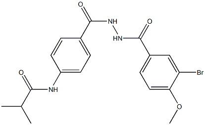 N-(4-{[2-(3-bromo-4-methoxybenzoyl)hydrazino]carbonyl}phenyl)-2-methylpropanamide Struktur