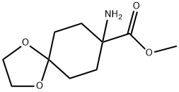 1,4-Dioxaspiro[4.5]decane-8-carboxylic acid, 8-amino-, methyl ester Struktur