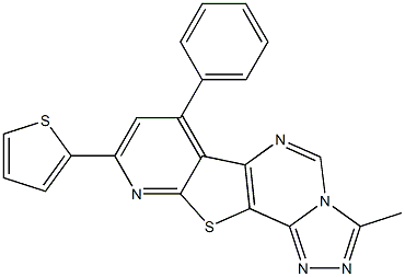 3-methyl-7-phenyl-9-(2-thienyl)pyrido[3',2':4,5]thieno[2,3-e][1,2,4]triazolo[4,3-c]pyrimidine Struktur