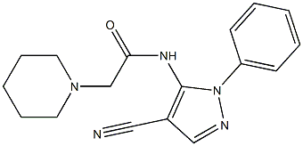 N-(4-cyano-1-phenyl-1H-pyrazol-5-yl)-2-(1-piperidinyl)acetamide Struktur