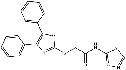 2-[(4,5-diphenyl-1,3-oxazol-2-yl)sulfanyl]-N-(1,3,4-thiadiazol-2-yl)acetamide Struktur