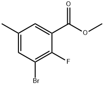 Methyl 3-bromo-2-fluoro-5-methylbenzoate Struktur