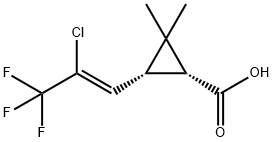 (1S,3S)-3-((Z)-2-chloro-3,3,3-trifluoroprop-1-en-1-yl)-2,2-dimethylcyclopropane-carboxylic acid Struktur