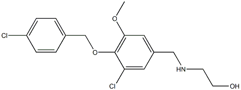 2-({3-chloro-4-[(4-chlorobenzyl)oxy]-5-methoxybenzyl}amino)ethanol Struktur