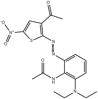 N-[2-(3-acetyl-5-nitrothiophen-2-ylazo)-5-diethylaminophenyl]acetamide Struktur