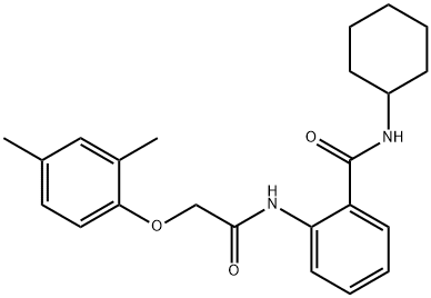 N-cyclohexyl-2-{[2-(2,4-dimethylphenoxy)acetyl]amino}benzamide Struktur