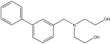 2-[({[1,1'-biphenyl]-3-yl}methyl)(2-hydroxyethyl)amino]ethan-1-ol Struktur