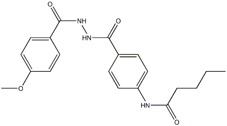 N-(4-{[2-(4-methoxybenzoyl)hydrazino]carbonyl}phenyl)pentanamide Struktur