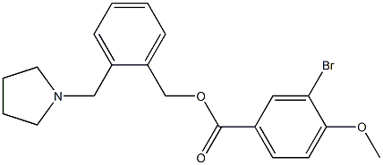 2-(1-pyrrolidinylmethyl)benzyl 3-bromo-4-methoxybenzoate Struktur