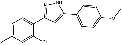 2-[5-(4-methoxyphenyl)-1H-pyrazol-3-yl]-5-methylphenol Struktur