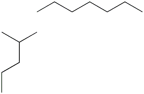 2-methylpentane: heptane Struktur