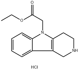 ethyl 2-(3,4-dihydro-1H-pyrido[4,3-b]indol-5(2H)-yl)acetate hydrochloride Struktur