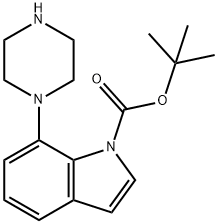 tert-butyl 7-(piperazin-1-yl)-1H-indole-1-carboxylate Struktur