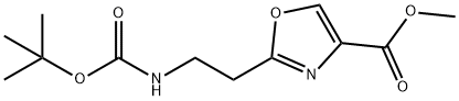 4-Oxazolecarboxylic acid,2-[2-[[(1,1-dimethylethoxy)carbonyl]amino]ethyl]-, methyl ester Struktur