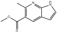 6-Methyl-1H-pyrrolo[2,3-b]pyridine-5-carboxylic acid methyl ester Struktur