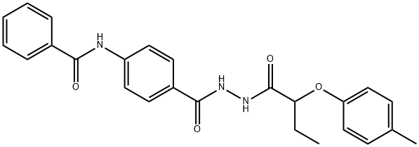 N-[4-({2-[2-(4-methylphenoxy)butanoyl]hydrazino}carbonyl)phenyl]benzamide Struktur