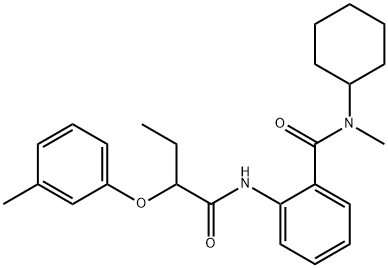 N-cyclohexyl-N-methyl-2-{[2-(3-methylphenoxy)butanoyl]amino}benzamide Struktur